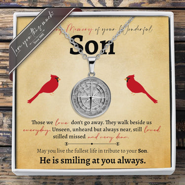 In Memory of Your Son Compass Necklace - Love You This Much